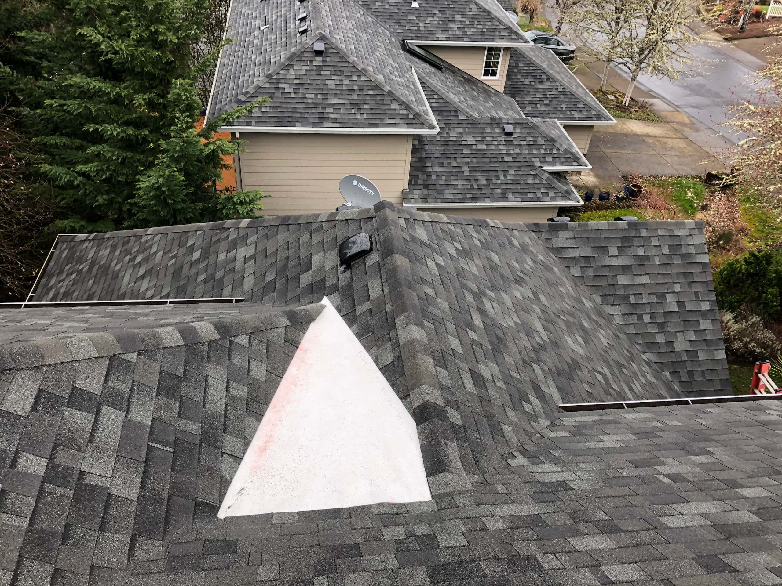 Reliance Roof Pros | Lake Oswego | New Roof | Malarkey Vista AR Storm Gray | Ridge Water Prevention